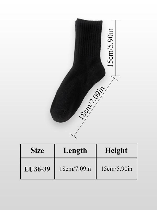 Women's Basic Solid Crew Socks, Comfy Breathable Socks for Daily Outdoor Wear, Socks for Women, Minimalist Comfort Womenswear, Women's Socks for All Seasons, Summer Wear 2024, Fall Clothes, Fall Wear