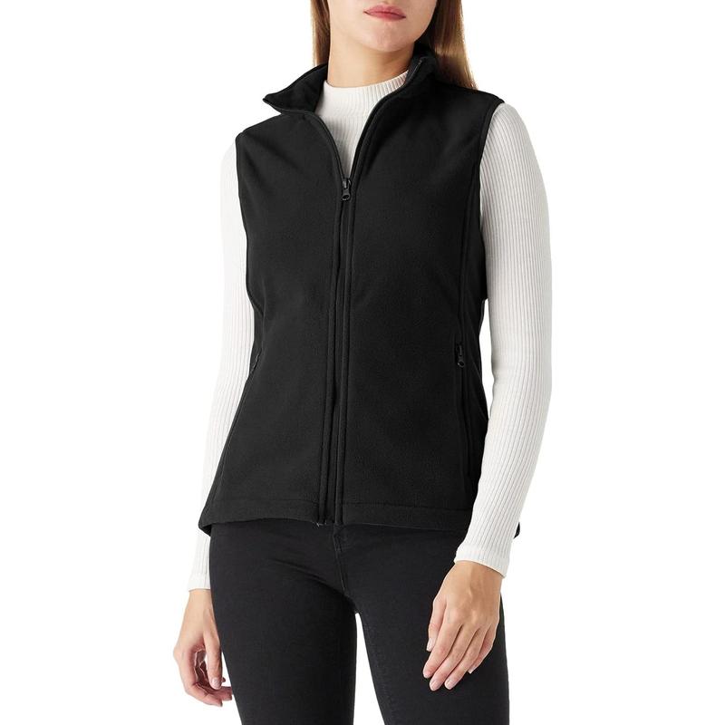 Women's Polar Fleece Zip Vest Outerwear with Pockets,Warm Sleeveless Coat Vest for Fall  Winter