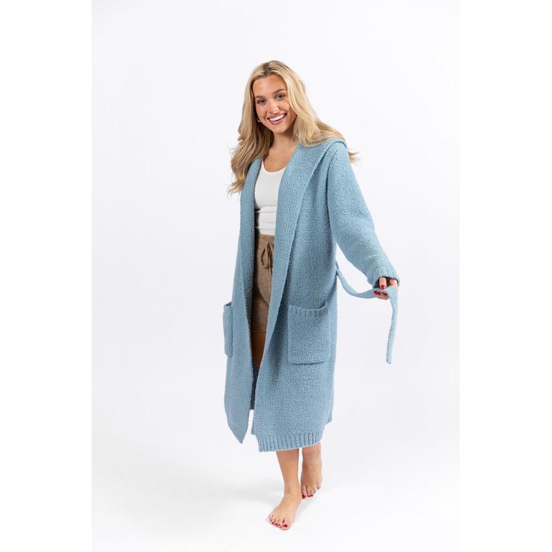 It Was All A Dream Hooded Light Blue Robe