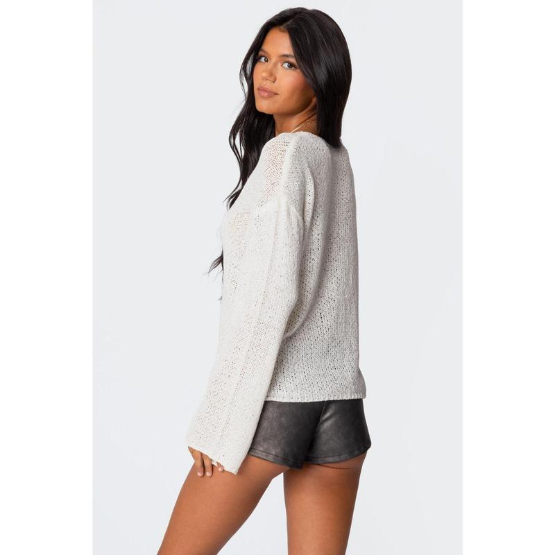 Drop Shoulder Light Knit Sweater