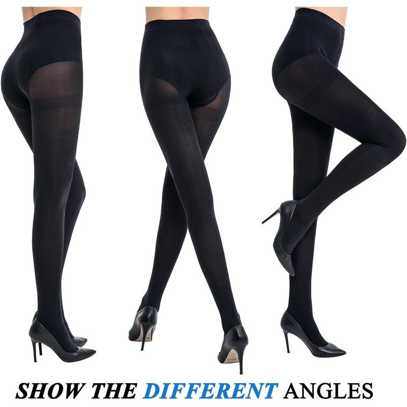 Women's Control Top High Elastic Soft Opaque Pantyhose Tights Womenswear Underwear Comfort Lady