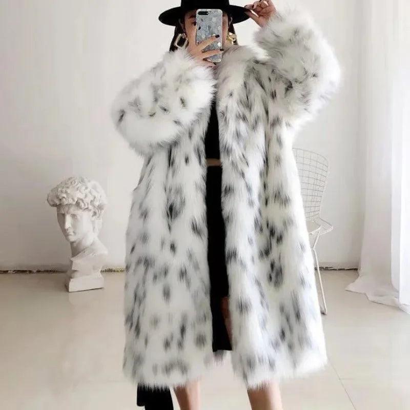 2024 European American Fur Jacket Women's Long Sleeve Fox Fur Jacket Long Waistless Clothing Womenswear Coats Tops Comfort Outerwear Longsleeves Maternity Womenswear Coats Womenswear Coats Womenswear Coats Womenswear Coats Womenswear Coats