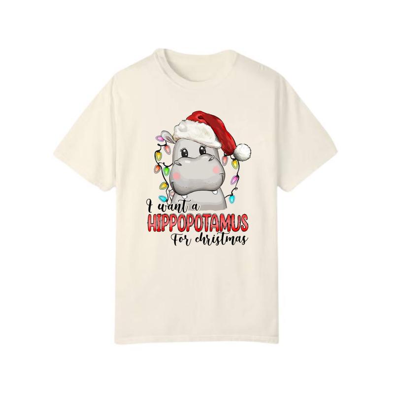 I Want A Hippopotamus For Christmas Shirt, Hippo Christmas Lights Shirt, Xmas Party Shirt, Family Christmas, Gift For Christmas.