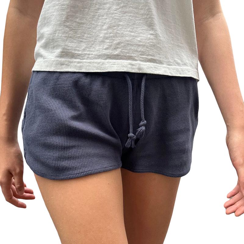 Women’s Drawstring Shorts Casual Elastic Low Waist Solid Color Lounge Shorts Going Out Pants