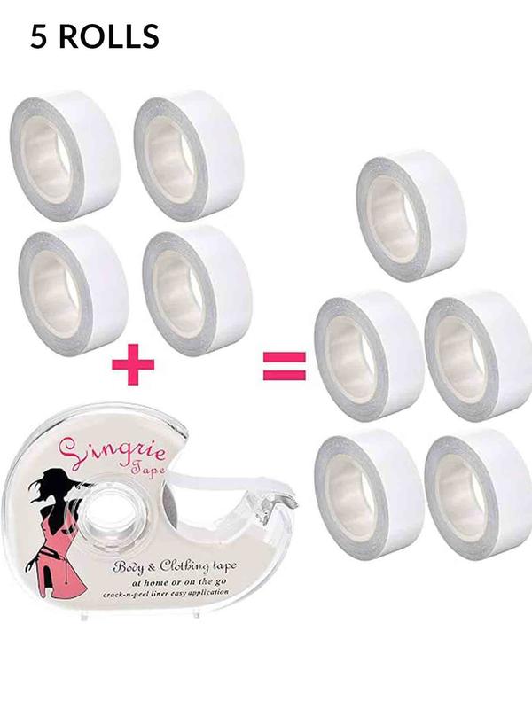 Women's Double Sided Clothing Tape with Dispenser, Casual Transparent Adhesive Body Tape, Lingerie Accessories for Women