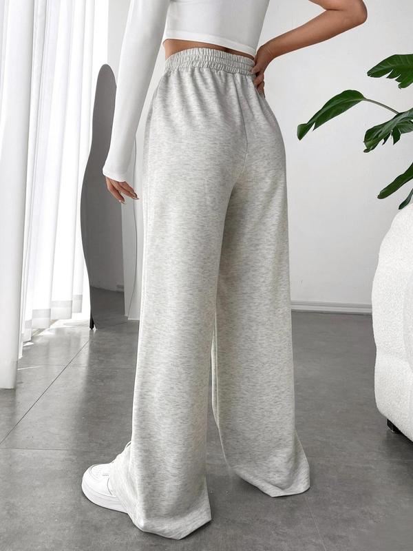 Women's Asymmetrical High Waist Wide Leg Sweatpants, Comfy Straight Leg Trousers, Fall Pants, Sweatpants Streetwear, Pants for Women, Lady's Fall Bottoms for Daily Wear, Womenswear, Downtown Girl Clothes