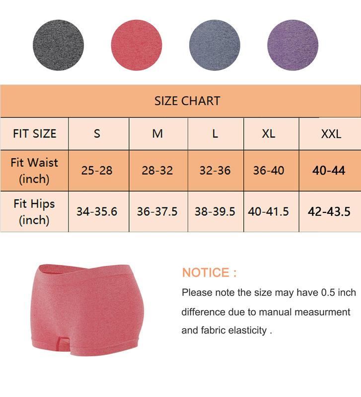 Womens Boyshorts Underwear Seamless Boxer Briefs Full Coverage Soft Stretch Boxer Shorts For Women 4 Pack