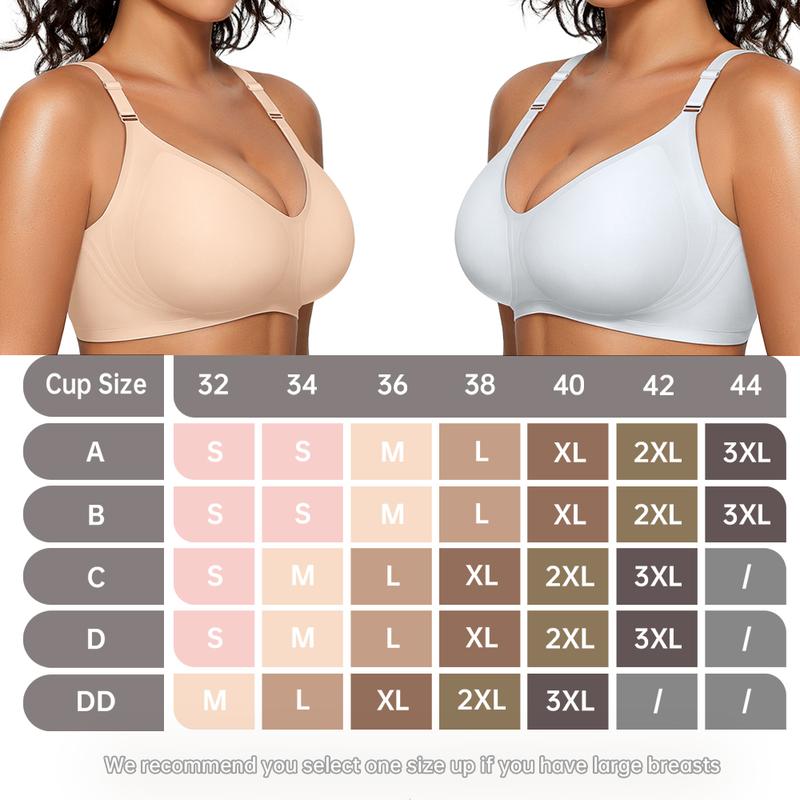 OEAK Women Comfort Push Up Bras Wireless Seamless Full Coverage Bra Buttery Soft Everyday Tshirt Bra