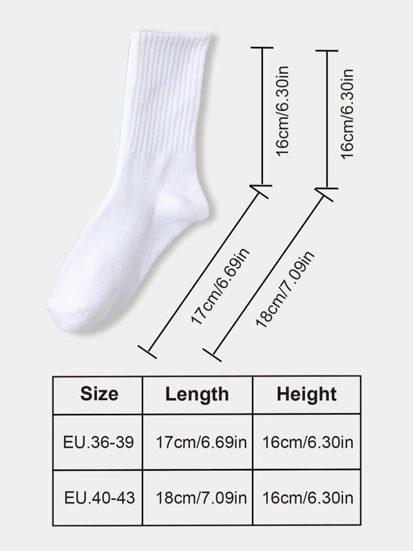 Women's Minimalist Solid Crew Socks, Fashion Basic Casual Comfort Stretchy Mid Calf Socks, Socks for Women, Summer Wear 2024, Mid Tube Socks for Women, Back To School Clothes, Women Socks for All Seasons Daily Wear, Vacation Wear, Fall Essentials