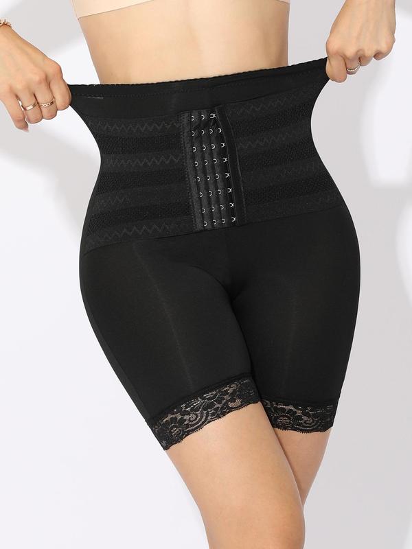 Women's Contrast Lace High Waist Shapewear Shorts, Adjustable Waist Shaper,  Waist Trainer, Tummy Control Butt Lifter, Seamless Panties Shaper, Tummy Hiding Clothes, Summer Wear 2024, Women's Shapewear Bottoms, Fall Wear, Fallfreshness