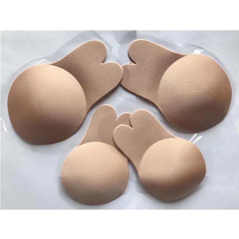 Women Push Up Bras Self Adhesive Silicone Strapless Invisible Bra Reusable Sticky Breast Lift Tape Rabbit Nipple Cover Bra Pads