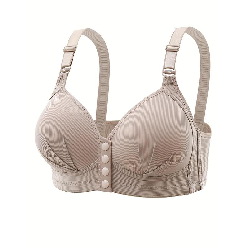 Comfy & Breathable Front Buckle Wireless Push Up Bra, Women's Lingerie & Underwear