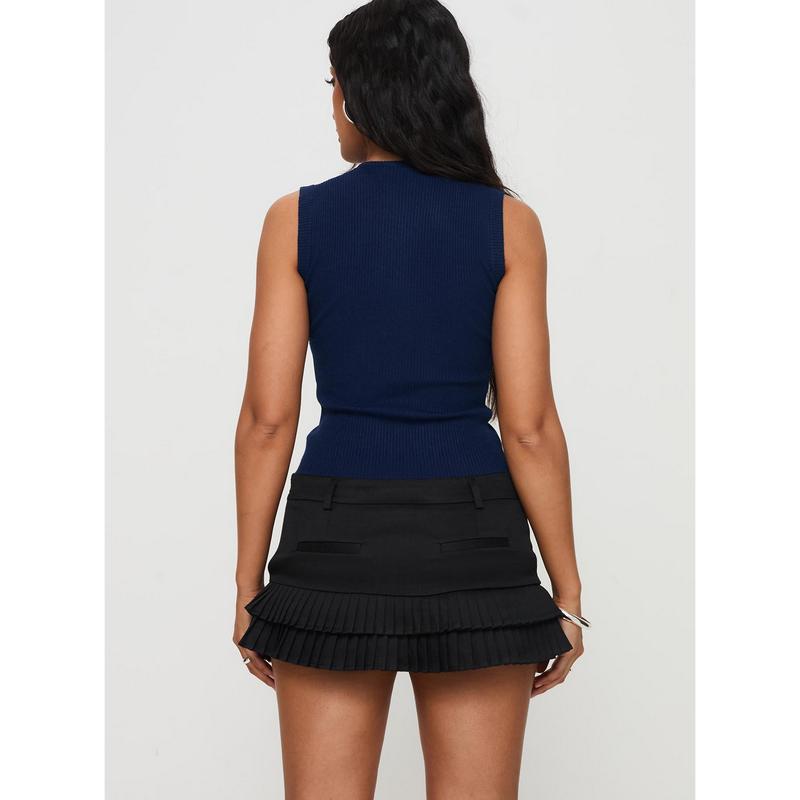 Deei Double Ruffle Mini Skort Onyx