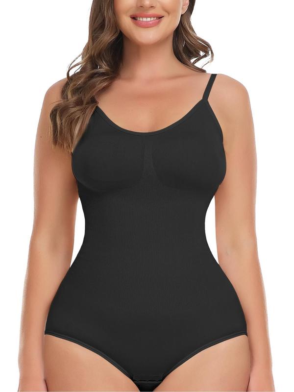 Women's Solid Adjustable Strap Shapewear Bodysuit, Casual Comfort Seamless Fajas Shapewear, Summer Wear 2024, Women's Shapewear Underwear