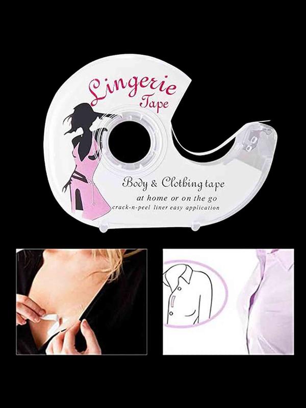 Women's Double Sided Clothing Tape with Dispenser, Casual Transparent Adhesive Body Tape, Lingerie Accessories for Women