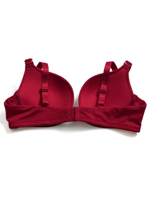 Women's Solid Color Basic Minimalist Bra Includes 2 Pairs Adjustable Shoulder Straps & 2pcs Bra Extenders, Plain Casual Comfort Lingerie Top for Party Wedding Daily, Lingerie for All Seasons