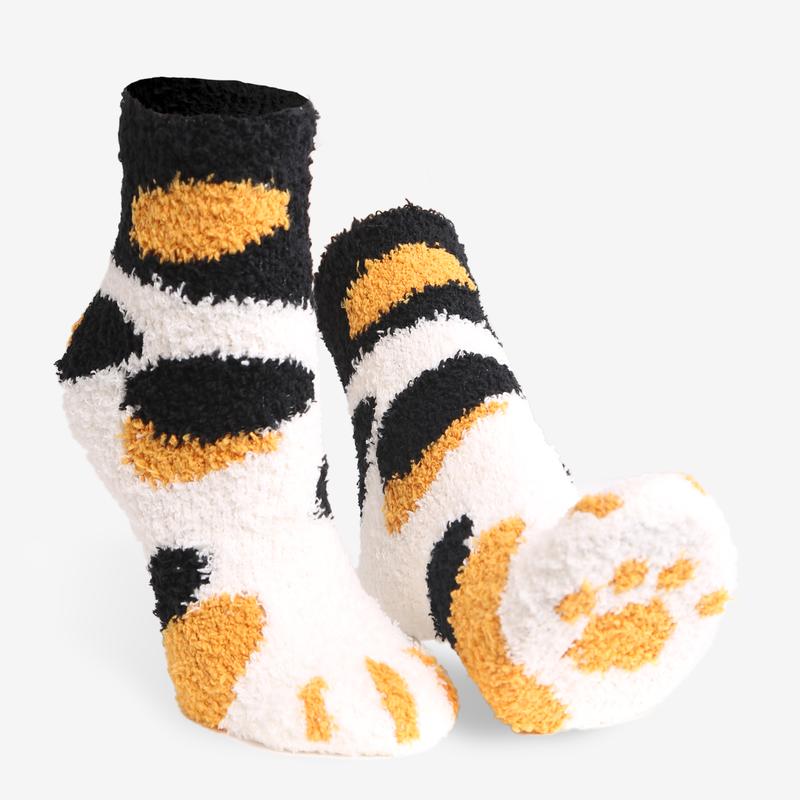 P S 6 pairs Pack! Caw Paw Socks·Sleeping·Fuzzy·Fluffy·Warm·Slipper Socks·House Socks·Best Gift·Fun Socks·Cat Lovers·