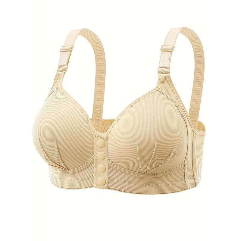 Comfy & Breathable Front Buckle Wireless Push Up Bra, Women's Lingerie & Underwear