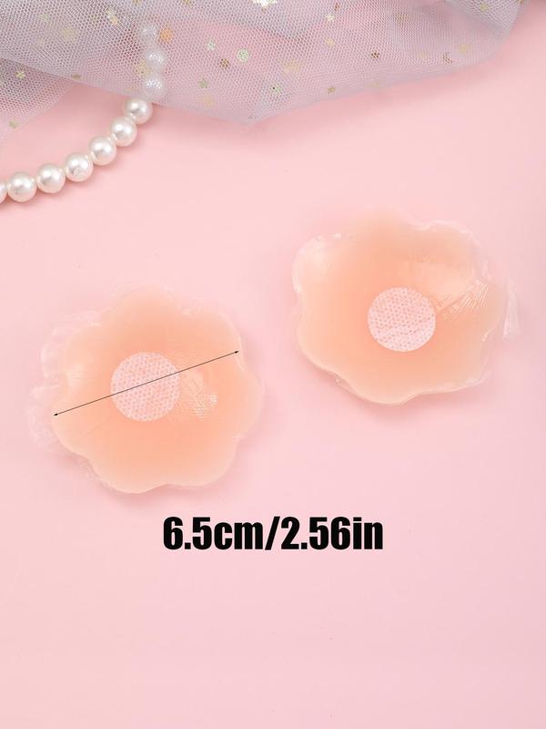 5 Pairs Flower Shaped Silicone Nipple Covers, Invisible Self-Adhesive Nipple Covers, Lingerie Accessories For Women