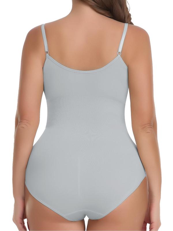 Women's Solid Adjustable Strap Shapewear Bodysuit, Casual Comfort Seamless Fajas Shapewear, Summer Wear 2024, Women's Shapewear Underwear