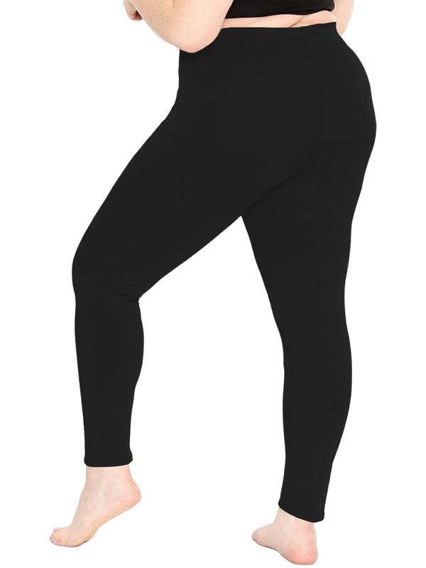  Solid High Waist Leggings, Casual Comfy High Stretch Skinny Pants for Women, Women's Bottoms for All Seasons