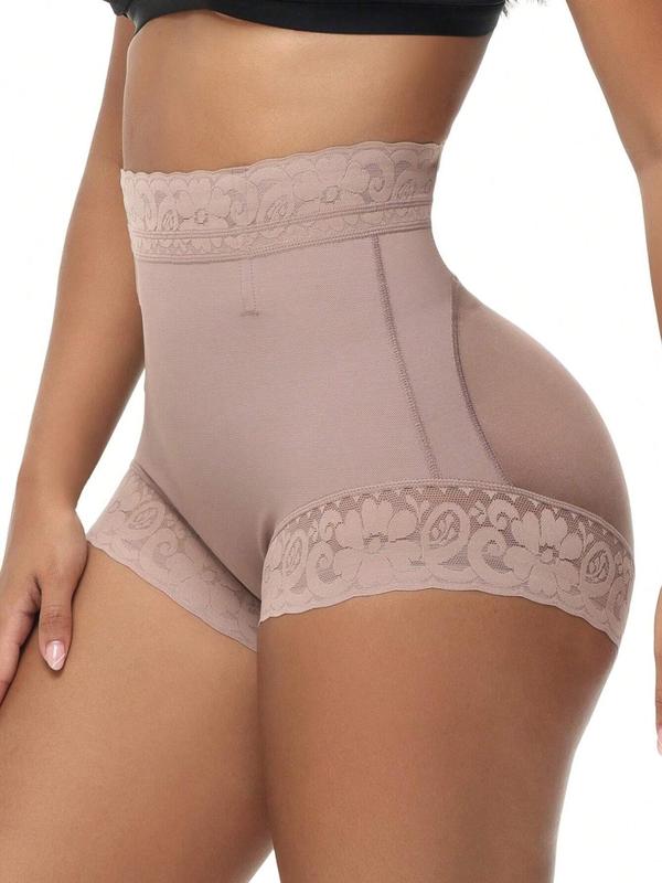 Women's Plain Floral Lace High Waist Shapewear Panty, Body Shaper, Tummy Control Butt Lift Panty, Ladies Sexy Shapewear Bottoms for Daily Wear