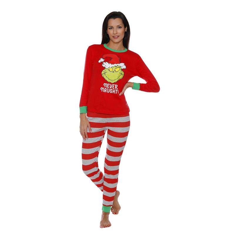 Christmas Family Matching Pajamas Set Green Monster Print Long Sleeve Tops and Pants Sleepwear Homewear