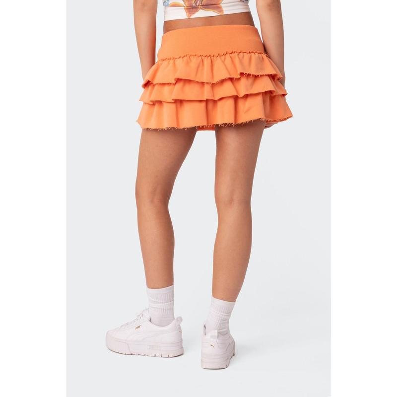 Martina Ruffle Terry Mini Skirt