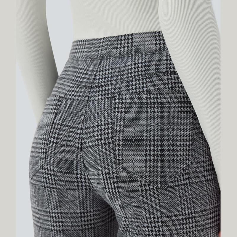 Halara Halara Flex™ High Waisted Back Pocket Houndstooth Plaid Skinny Work Pants