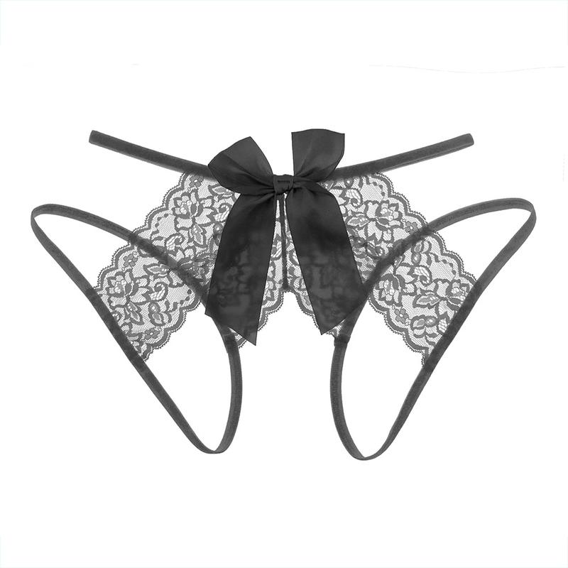 Women's Large Size Bow Lace Panties, Sexy with Thin Straps, Soft and Comfortable Breathable Floral Fit Nylon Underwear Womenswear Day Elegance Hipster Panty Lady Fabric Lingerie Basic sexy comfort leg garter