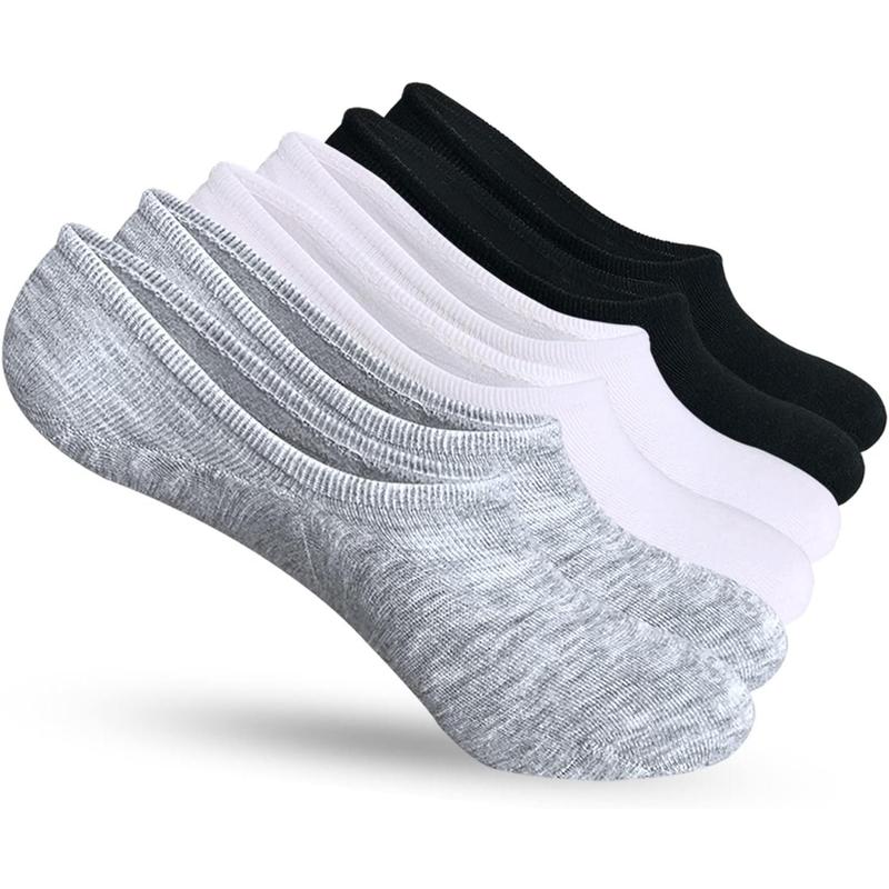 No Show Socks Womens Low Ankle Non Slip Footies for Sneakers Slip-Ons Flats Loafers (6-9 Pairs) Comfortable Cotton