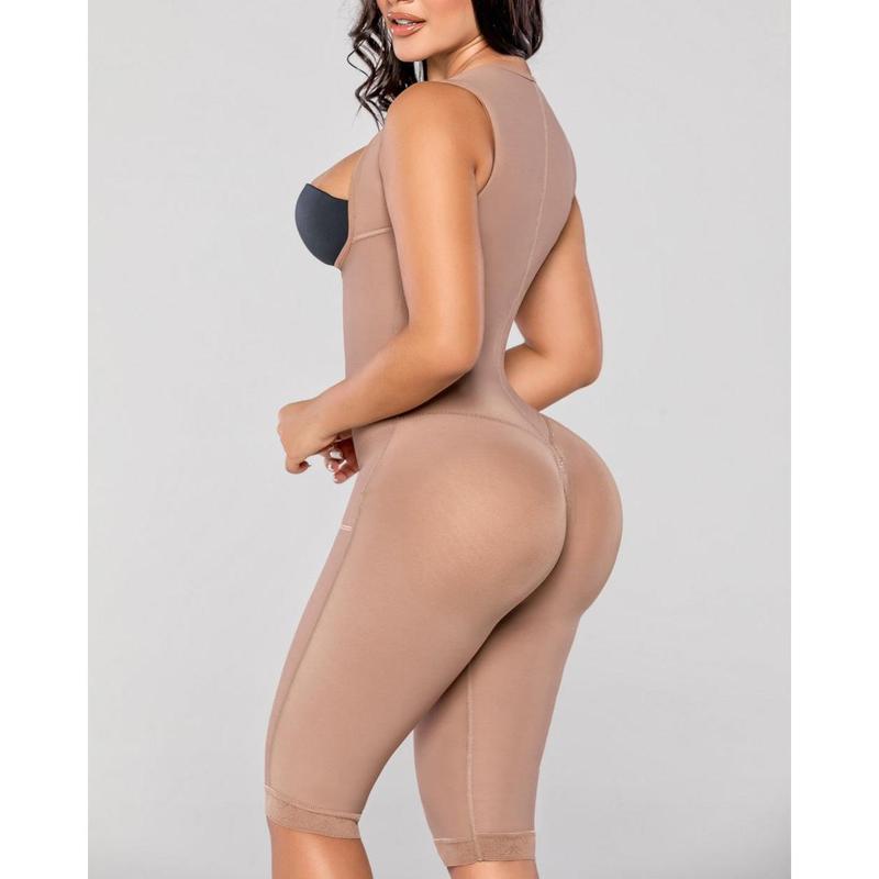 Fajas Women's Solid Shapewear Bodysuit Casual High Stretch Tummy Control Shapewear Sculpting Butt Lifter Mid Thigh Full Bodysuit Lady Basic Minimalist Underwear, Comfort Shapewear for Womenswear