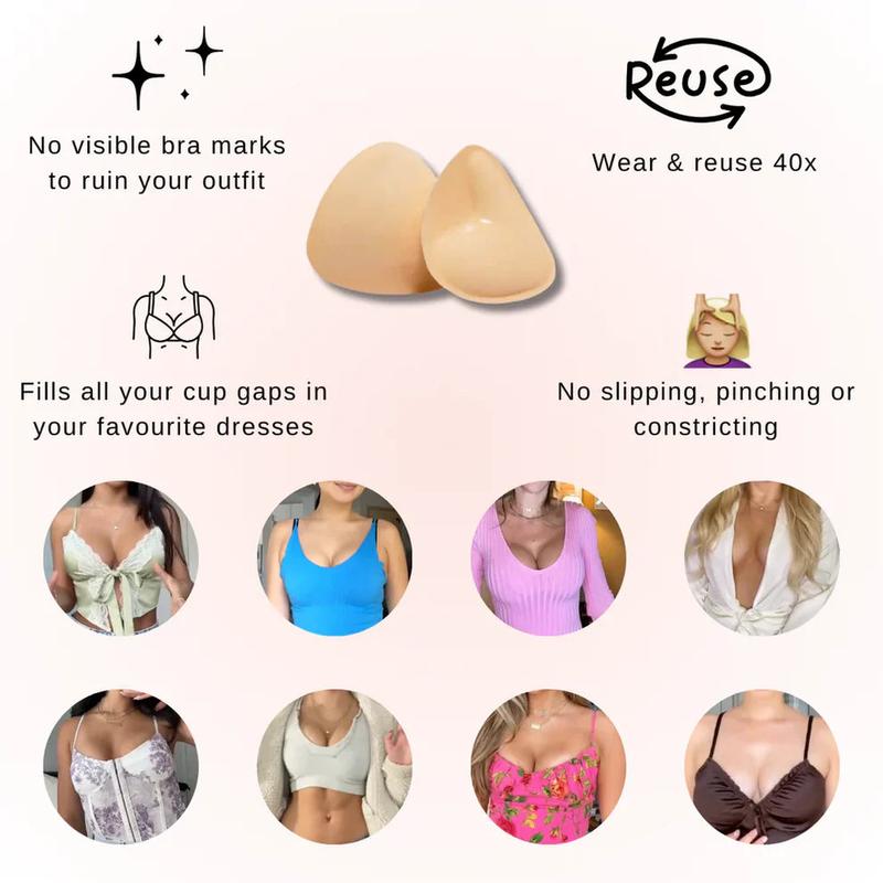 YCTUTOSE Sticky Push Up Inserts - Instant Boost Double-Sided Adhesive Bra Cup for Women - Womenswear,Clothing Push-Up Ultra Boost Inserts for Women,sticky push up pads,adhesive bra,double sided sticky lift pads,push up swim