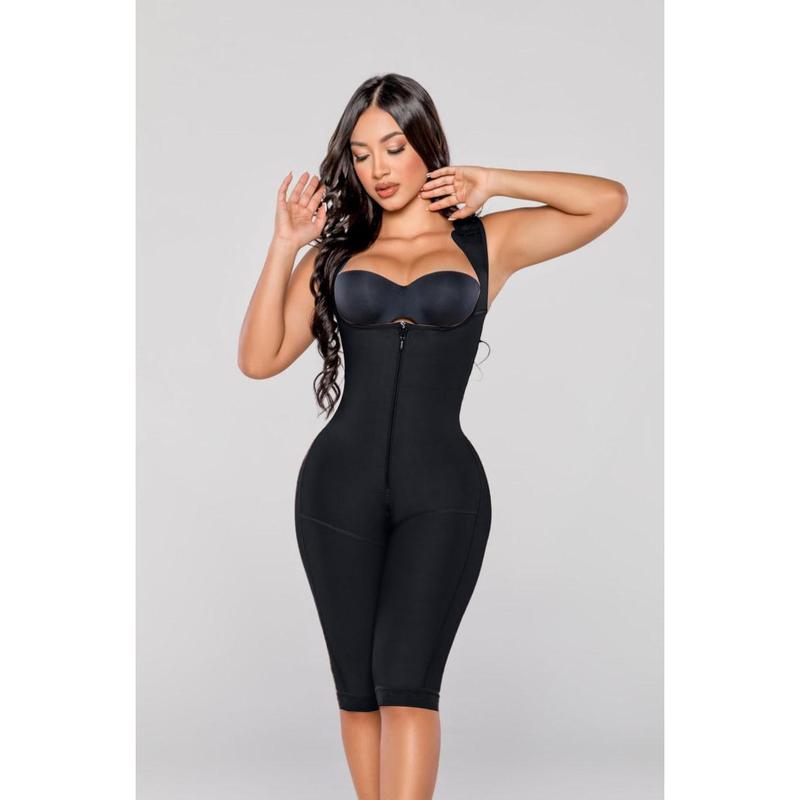 Fajas Women's Solid Shapewear Bodysuit Casual High Stretch Tummy Control Shapewear Sculpting Butt Lifter Mid Thigh Full Bodysuit Lady Basic Minimalist Underwear, Comfort Shapewear for Womenswear