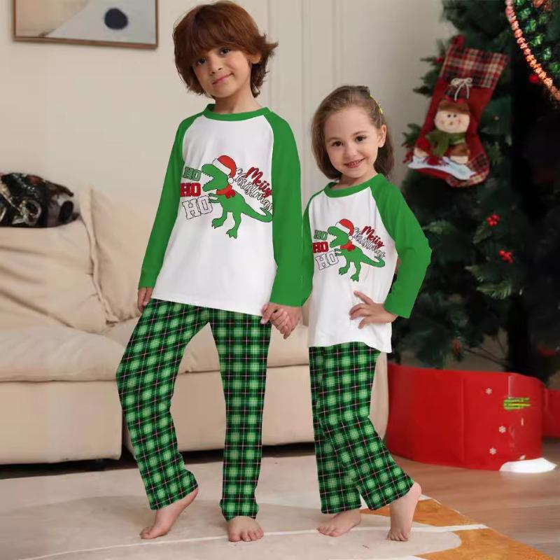 39-HS5555 Cartoon Printed Christmas Parent-Child Clothing Fashion Casual Holiday Pajamas