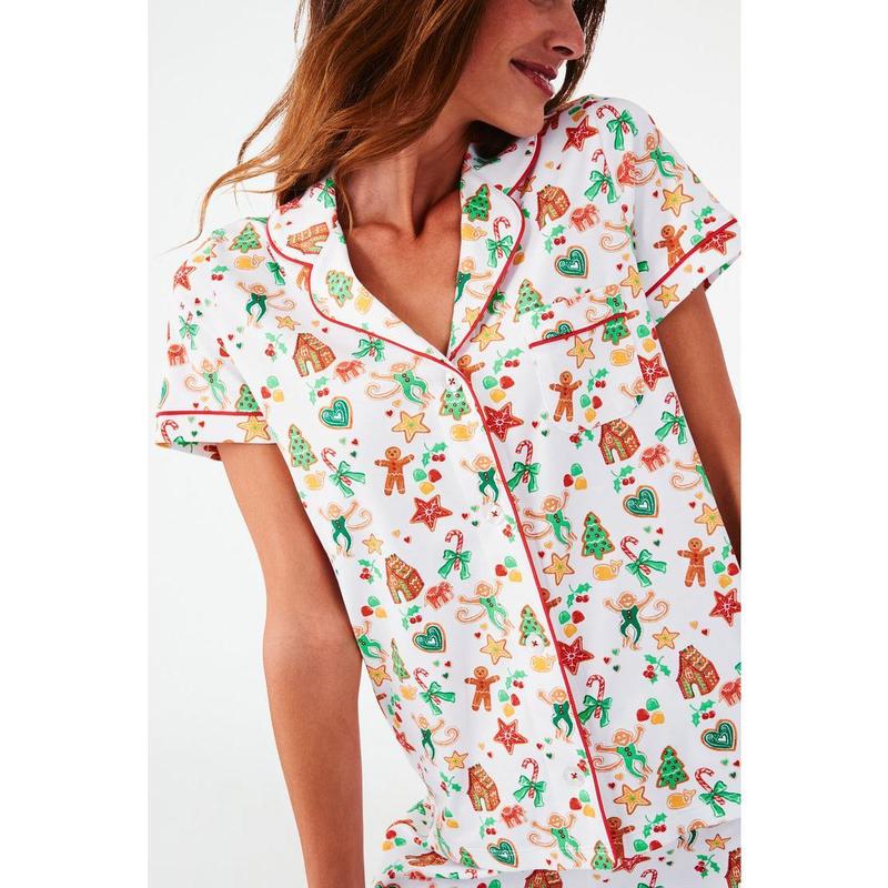 Roller  Rabbit Gingerbread Party Polo Pajamas