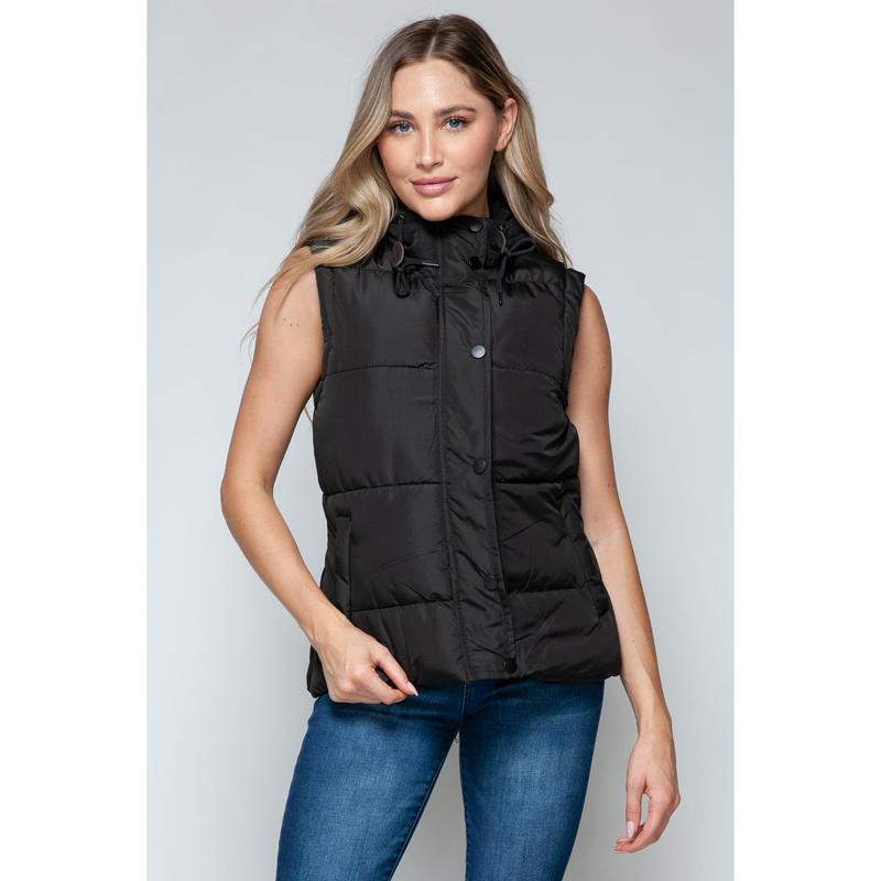 Snobbish Snap and Zip Closure Hooded Vest