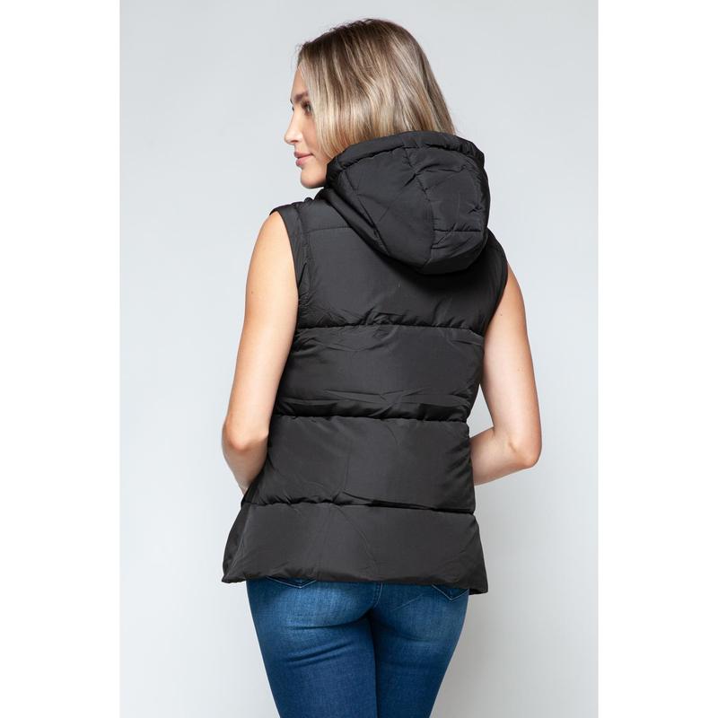 Snobbish Snap and Zip Closure Hooded Vest