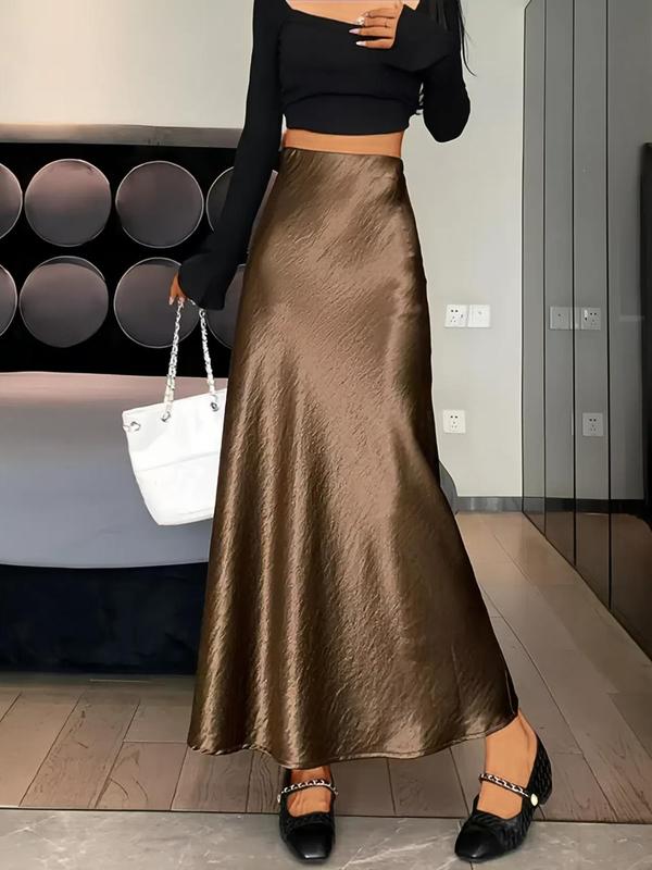 Women's Glitter A Line Skirt, Elegant Fashion Casual Long Skirt for Party Club Dating, Ladies Bottoms for All Seasons