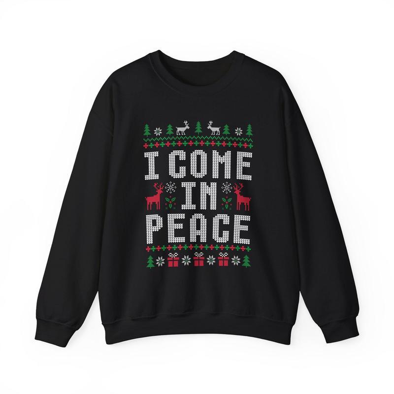 Matching Couples Ugly Christmas Sweatshirts, Funny Couple Ugly Christmas Sweatshirt, I Come In Peace Shirt