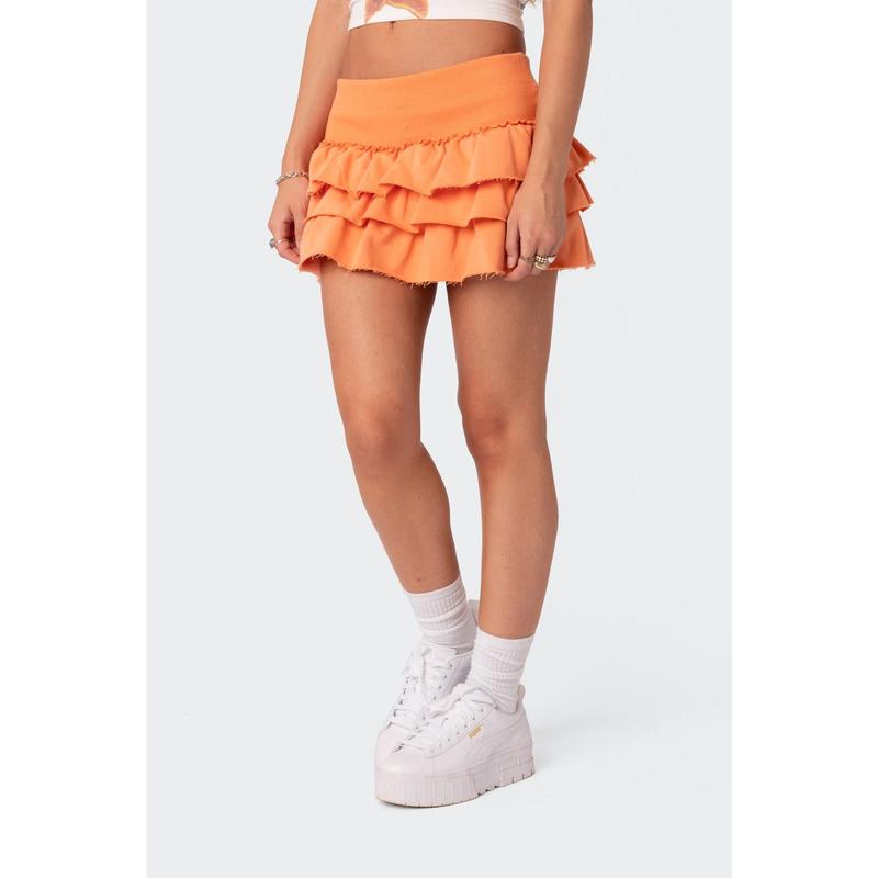 Martina Ruffle Terry Mini Skirt