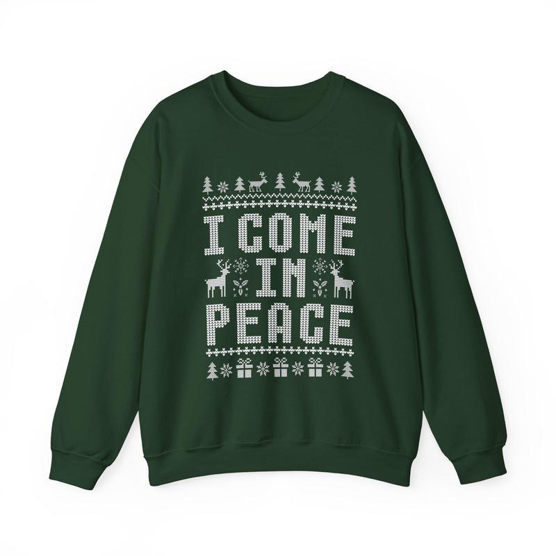 Matching Couples Ugly Christmas Sweatshirts, Funny Couple Ugly Christmas Sweatshirt, I Come In Peace Shirt