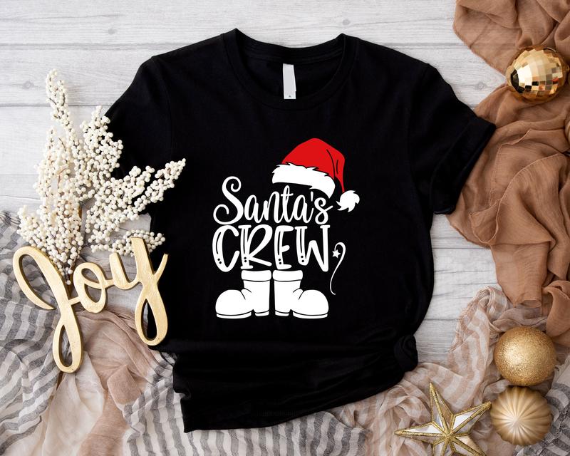 Santa's Crew Shirt, Christmas Matching Family Outfit, Winter Holiday Cousin Crew Gift Tee, Family Gathering Christmas Shirt, Cousins Reunion Tee.