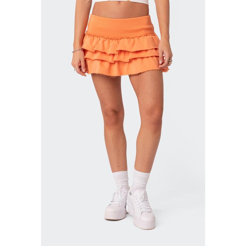 Martina Ruffle Terry Mini Skirt