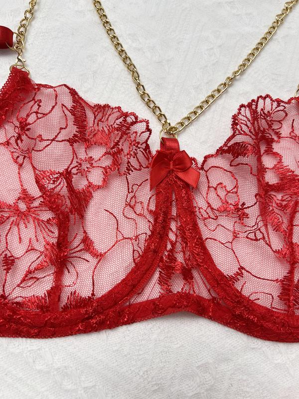 Women's Sexy Underwear Red Lace Lingerie Set lingerie