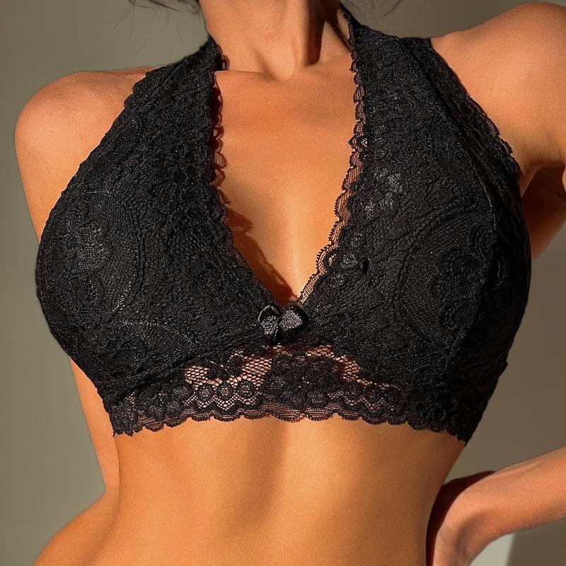 [Christmas Deals] Women's Solid Lace Wireless Push Up Bra, Casual Comfy Lingerie for Daily Wear, Women's Underwear for All Seasons