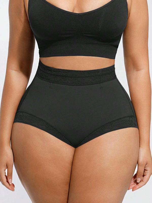 Women's Solid Color High Waist Shapewear Panty, Tummy Control Butt Lifting Shaper, High Stretch Seamless Shapewear Bottoms for Daily Wear