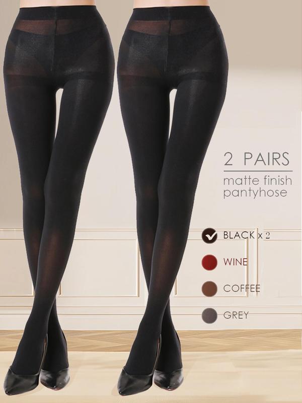 Women's 3 Pairs Solid High Waist Tights, Breathable Comfortable Sheer Pantyhose For Daily Wear, Ladies Casual Comfy Pantyhose For Spring & Fall