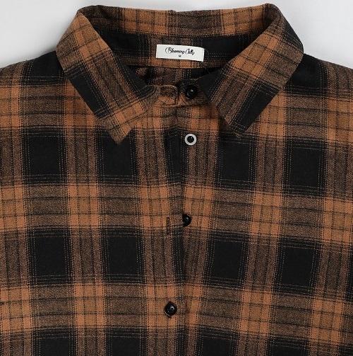 Blooming Jelly Women's Button Down Flannel Shirts Plaid Shacket Long Sleeve Collared Long Jacket Coats