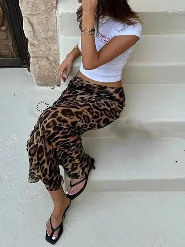 Women's Leopard Print Drop Waist Bodycon Skirt, Fashion  Y2k  Casual Long Skirt for Daily Outdoor Wear, Maxi Skirt, Y2k Women's Bottoms for All Seasons, Skirts for Women, Going Out Bottoms